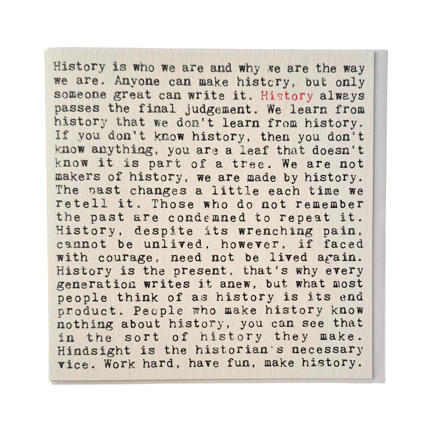 History Greetings Card