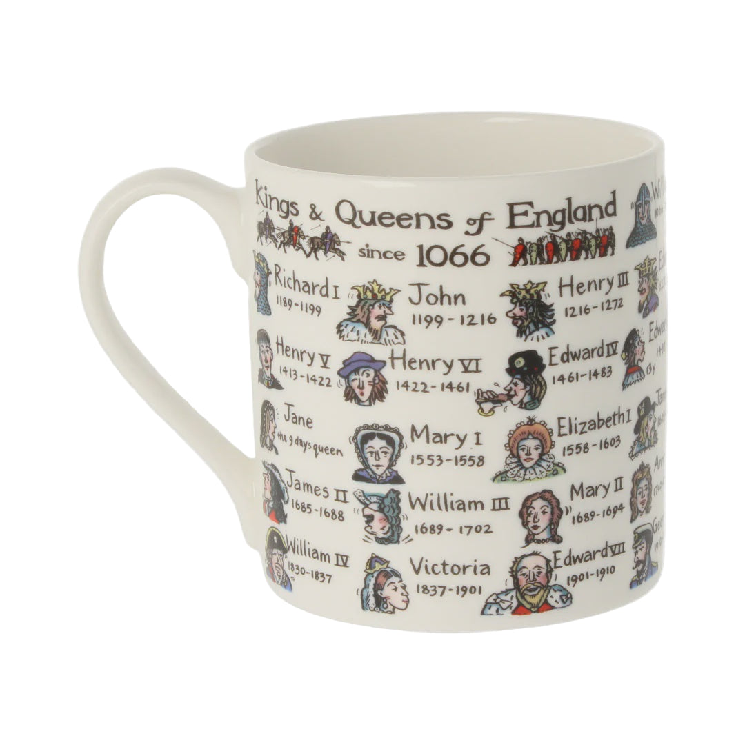 Königinnen und Könige Zeitstrahl-Tasse mit Daten