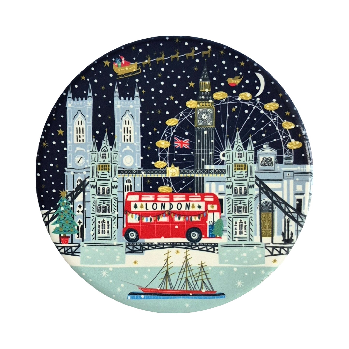 Winter in London Christmas Coaster