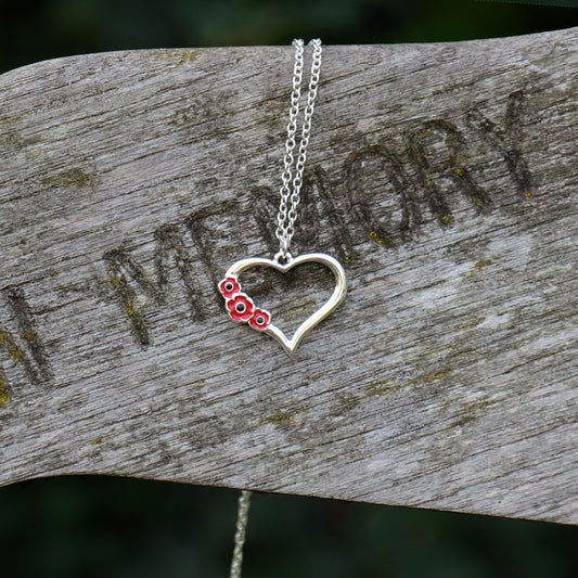 Poppy Heart Pendant Necklace