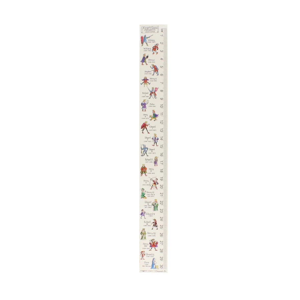 British Kings and Queens Wooden Ruler